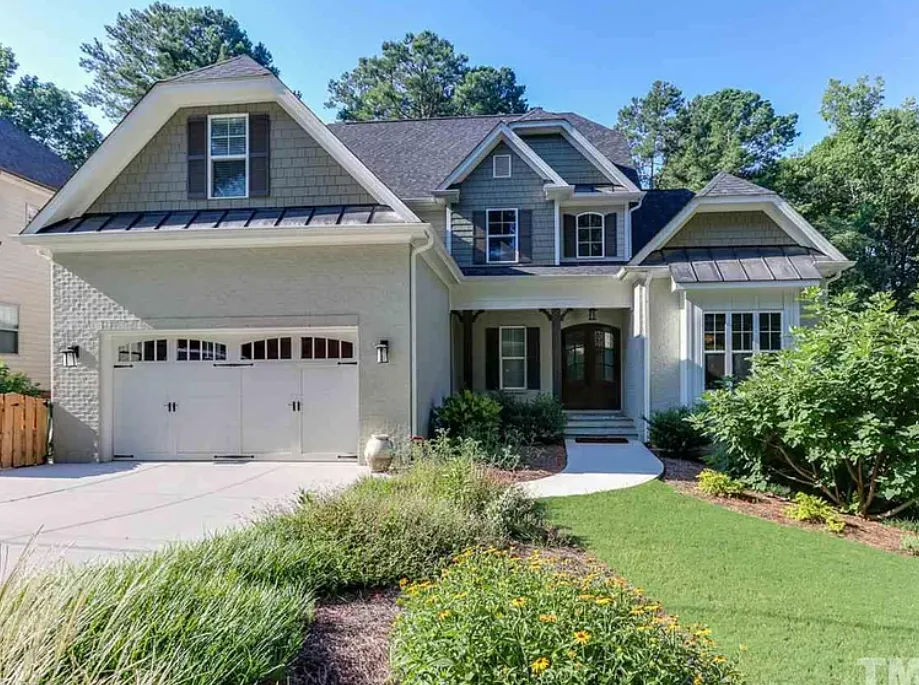 Modern craftsman home with two-car garage
